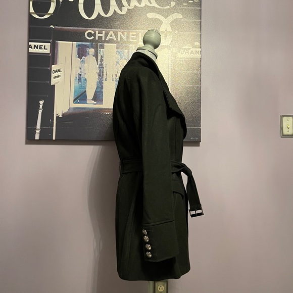 NWOT Kenneth Cole black asymmetrical wool coat - Picture 2 of 8